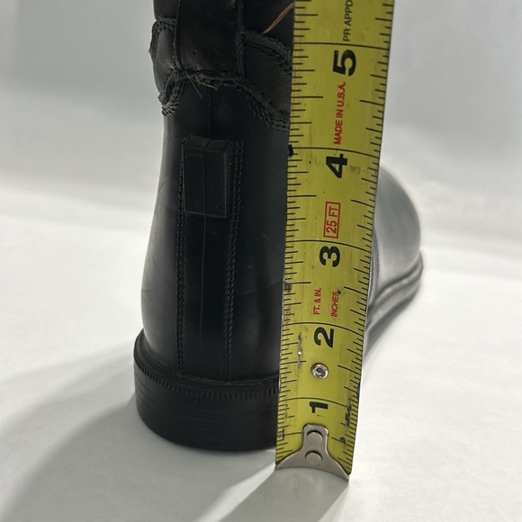 RALPH LAUREN COLLECTION Black Rubber Leather Printed
Nylon Knee Boot 10-10 1/2B - Picture 11 of 13